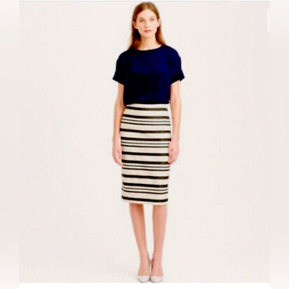 J. Crew Striped Pencil Skirt
